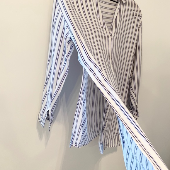 Nordstrom LUSH Striped Slit Collared Blouse - Picture 3 of 6